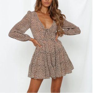 Goodnight Macaroon Eli Leopard Print Flared Dress